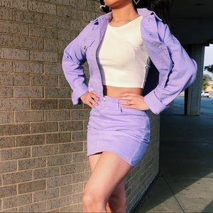 2 piece Pastle Purple Jacket Skirt Set